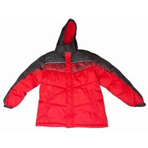 Vertical 9 Red Black Puffer Jacket Hooded Insulated Coat XL 16/18 Youth
